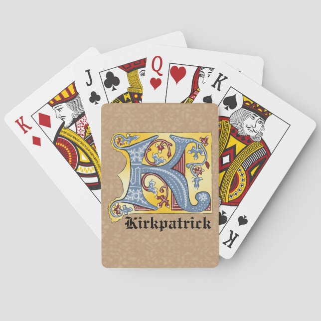 Leuchtender Brief K Spielkarten (Rückseite)