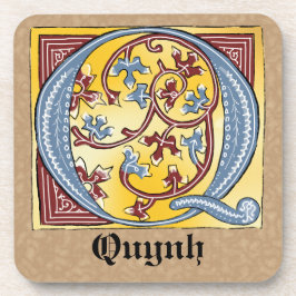 Leuchtender Brief Q Getränkeuntersetzer