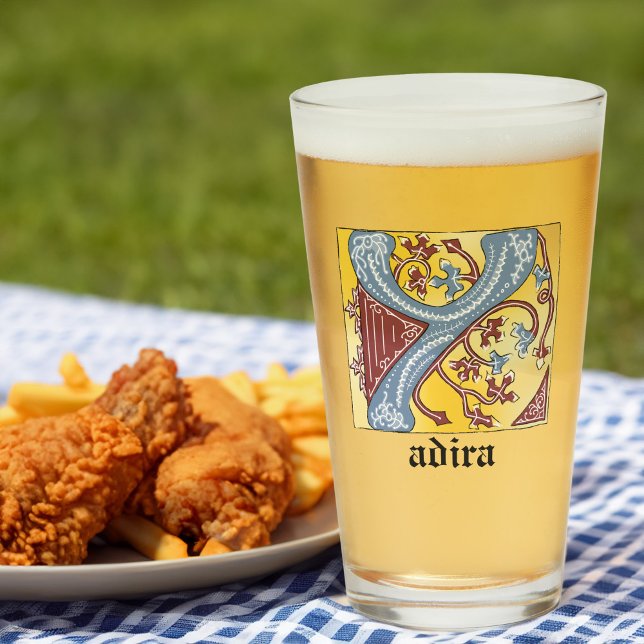 Leuchtender Brief Y: Mittelalterliches Blau und Ro Glas (Von Creator hochgeladen)