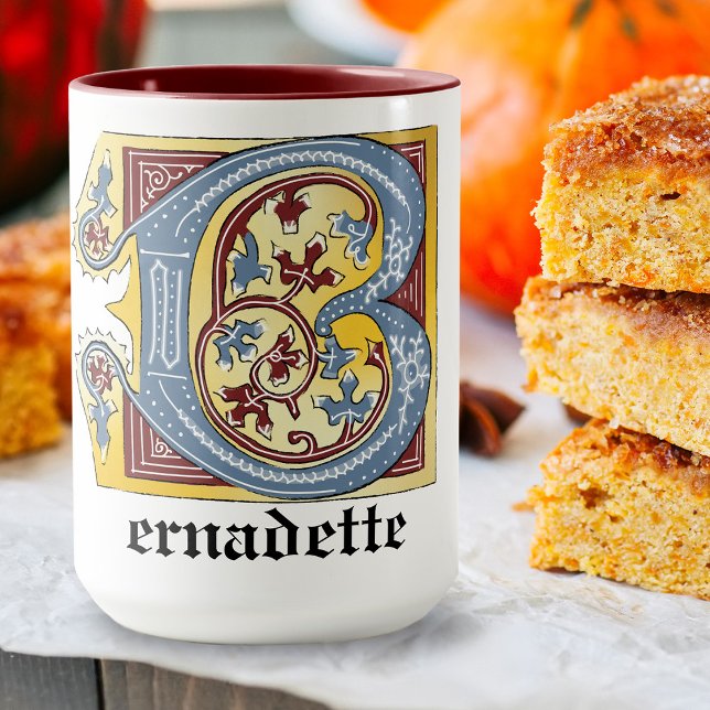 Leuchtender Buchstabe B des mittelalterlichen blau Tasse (Von Creator hochgeladen)