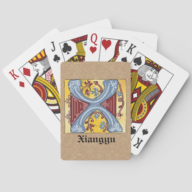 Leuchtender Buchstabe X Spielkarten (Rückseite)