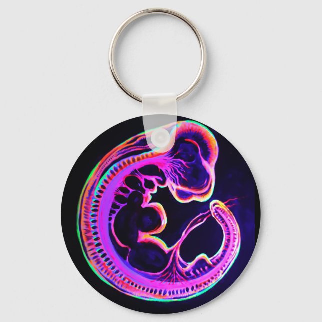 Leuchtender Embryo, der im Dunkeln leuchtet Schlüsselanhänger (Vorderseite)