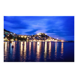 Leuchtender Hafen in Sibenik, Kroatien Fotodruck