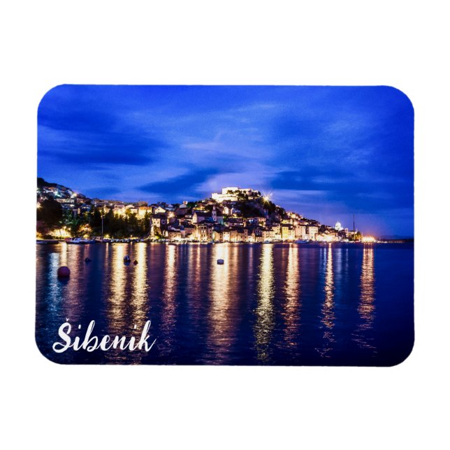 Leuchtender Hafen in Sibenik, Kroatien Magnet (Horizontal)
