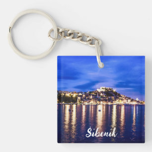 Leuchtender Hafen in Sibenik, Kroatien Schlüsselanhänger