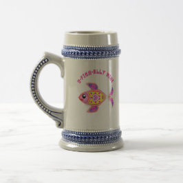 Leuchtender Herzfisch: Strahlender Latte-Mug Bierglas