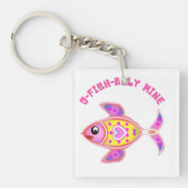 Leuchtender Herzfisch: Strahlendes Neon Kawaii Mee Schlüsselanhänger