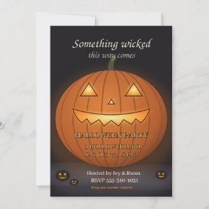 Leuchtender Jack O Lantern Gruselige Halloween-Par Einladung
