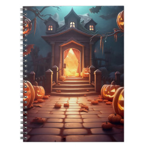 Leuchtender Kürbis Halloween Notizblock