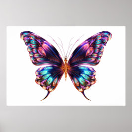Leuchtender lila Schmetterling Poster