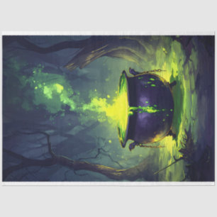 Leuchtender Magie-Trank-Kessel Halloween-Decoupage Seidenpapier