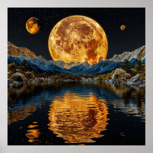 🌕 Leuchtender Mond Wandkunst Für Nachthimmel Deko