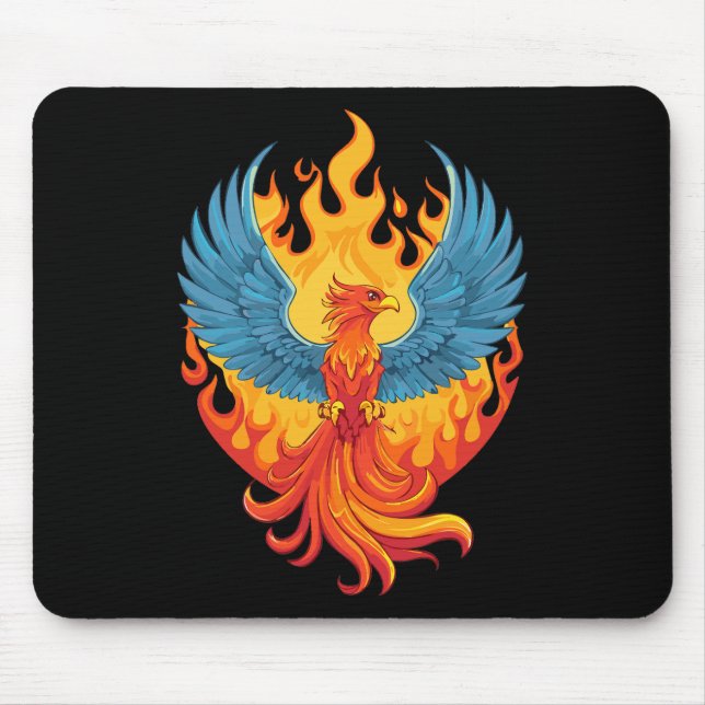 Leuchtender mythologischer Fantasy-Phönix-Vogel Mousepad (Vorne)