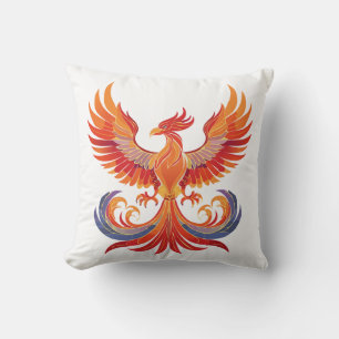 Leuchtender mythologischer Fantasy-Phönixvogel Kissen