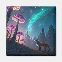 Leuchtender Pilzwald Fuchs Fantasy-Kunst