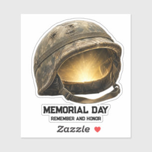 Leuchtender Soldatenhelm zum Memorial Day Tribut Aufkleber