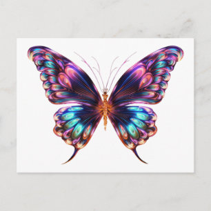 Leuchtender violetter Schmetterling Postkarte