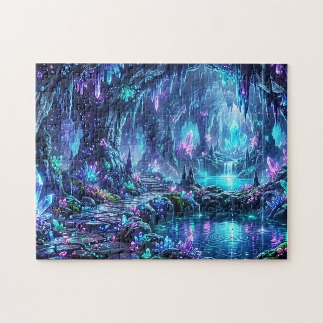 Leuchtender Wald mit See (Horizontal)