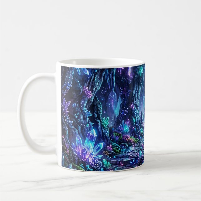 Leuchtender Wald mit See Kaffeetasse (Links)