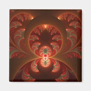Leuchtendes abstraktes modernes orange-rotes Frakt Magnet