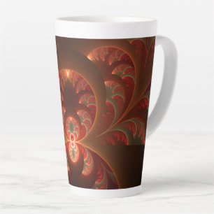 Leuchtendes abstraktes modernes orange-rotes Frakt Milchtasse
