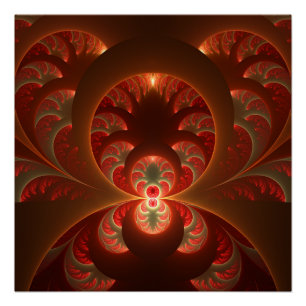 Leuchtendes abstraktes modernes orange-rotes Frakt Poster