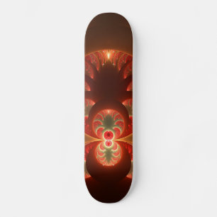 Leuchtendes abstraktes modernes orange-rotes Frakt Skateboard