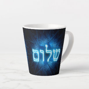 Leuchtendes Blau Schalom auf geätztem Davidstern Milchtasse
