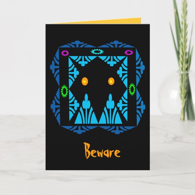 Leuchtendes Eyes Halloween Karte (Vorderseite)