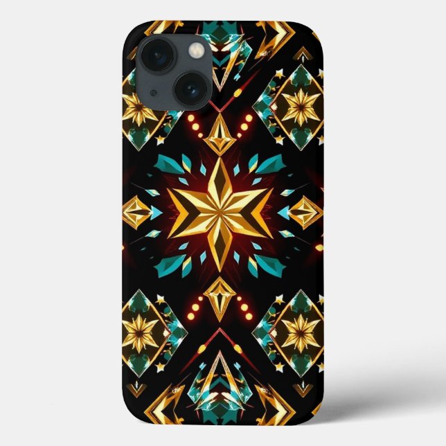 Leuchtendes, gelbes Diamant-Muster Telefon Case-Mate iPhone Hülle (Rückseite)