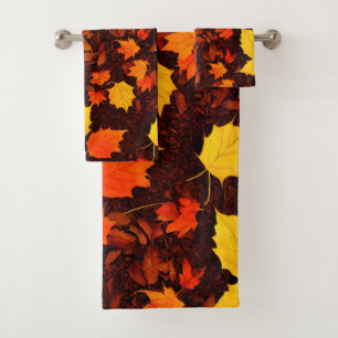 Leuchtendes Herbstleaves Badetuch-Set Badhandtuch Set