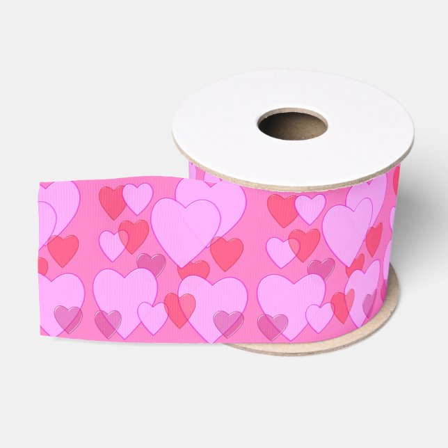 Leuchtendes Herz Valentine Hintergrund rosa Ripsband (Spule)
