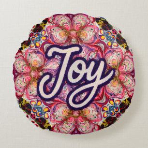 Leuchtendes Kaleidoskop-Kunstkissen – Joy Edition  Rundes Kissen