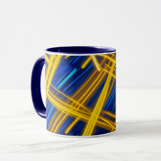 Leuchtendes Lebendiges Neon Cyan Gelb Cyberpunk Te Tasse