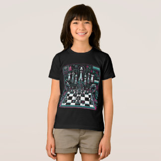 Leuchtendes Neon-Schach-Design T-Shirt Tri-Blend Shirt