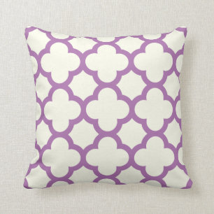Leuchtendes Orchidee Quatrefoil Wurfs-Kissen Kissen