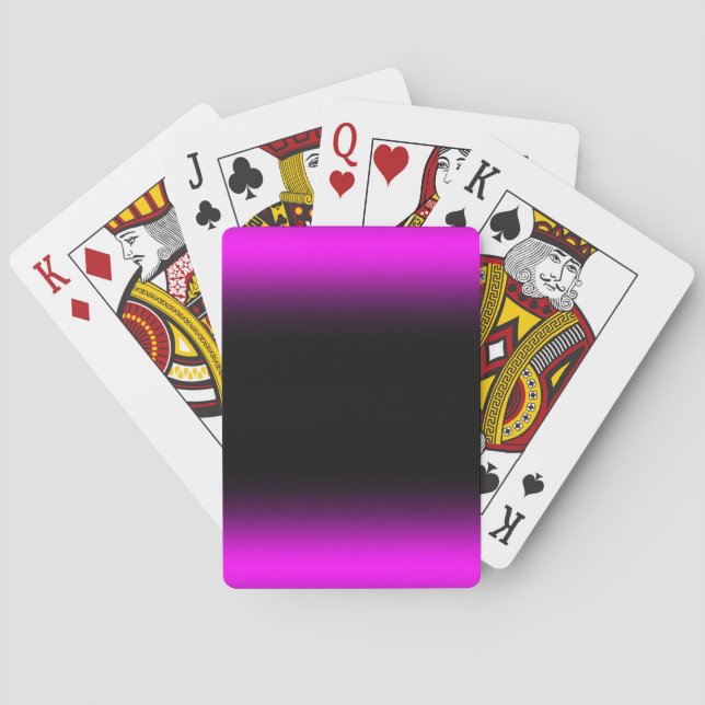 Leuchtendes Pinkish lila und schwarzes Ombre Spielkarten (Rückseite)