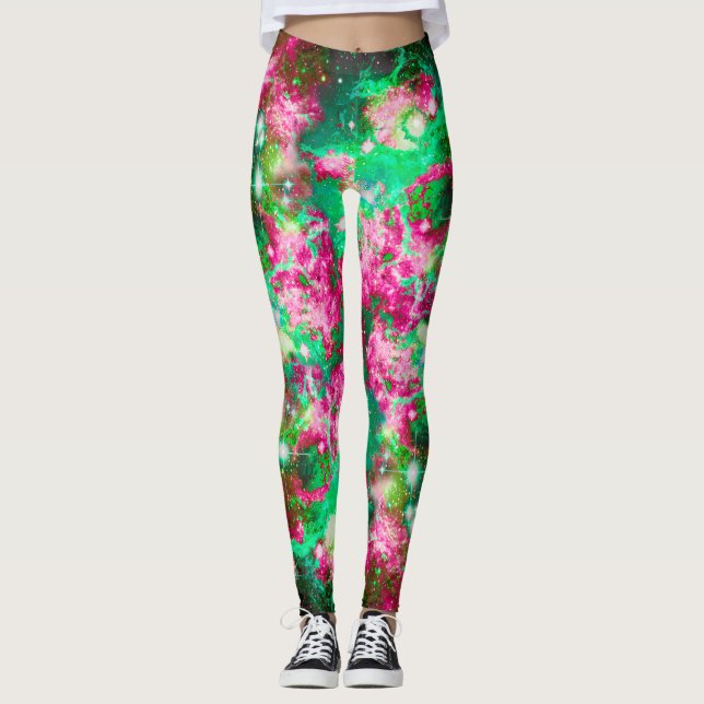 Leuchtendes Sternenfeld über Print-Leggings Leggings (Vorderseite)