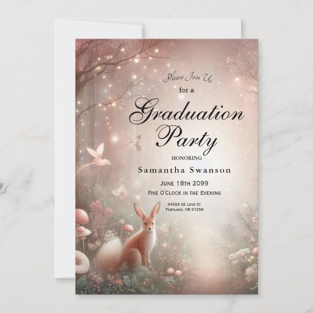 Leuchtendes Waldreich von Sparkle und Blüte Einladung (Vorderseite)