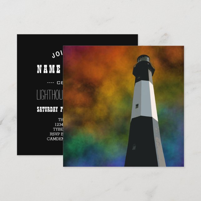 Leuchtenstation der Insel Tybee Einladung (Vorne/Hinten)