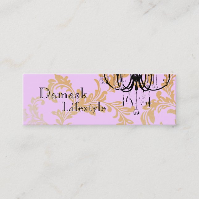 Leuchter-Damast-Visitenkarte Mini Visitenkarte (Vorderseite)