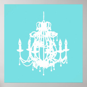 Leuchter-Silhouettewandkunst-Plakatdruck Poster