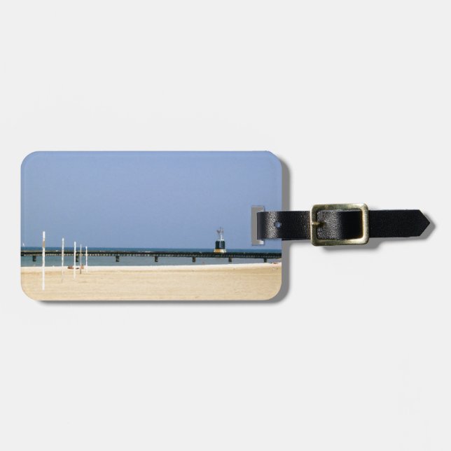 Leuchtfeuer am Michigansee Gepäckanhänger (Vorderseite horizontal)