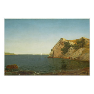 Leuchtfeuer-Felsen, Newport-Hafen, 1857 Poster