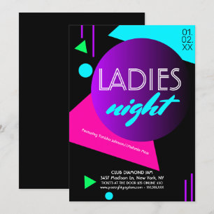 Leuchtflyer für Damen Nachtclub Einladung