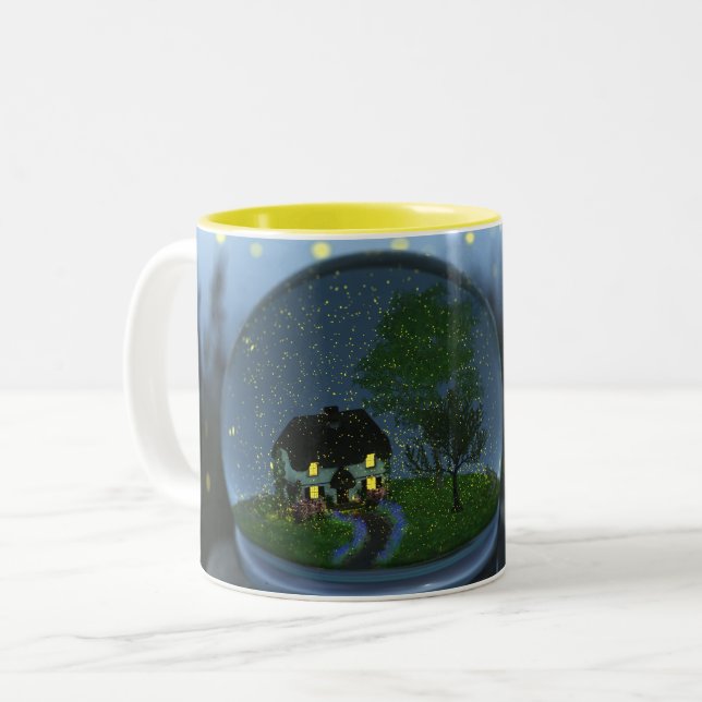 Leuchtkäfer-Kugel-Tasse Zweifarbige Tasse (Vorderseite Links)