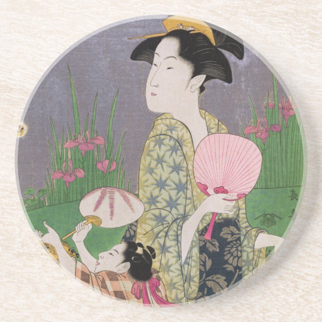 Leuchtkäfer Sandstein Untersetzer (Vorne)