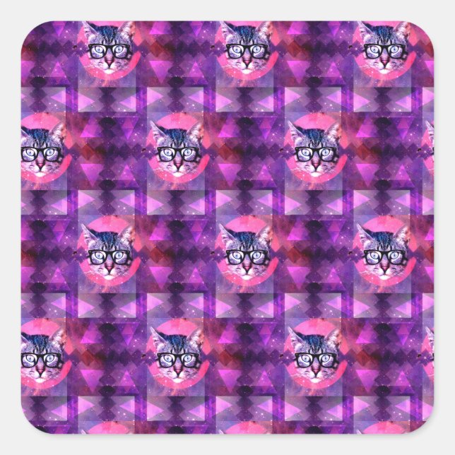 Leuchtkatze Quadratischer Aufkleber (Vorderseite)