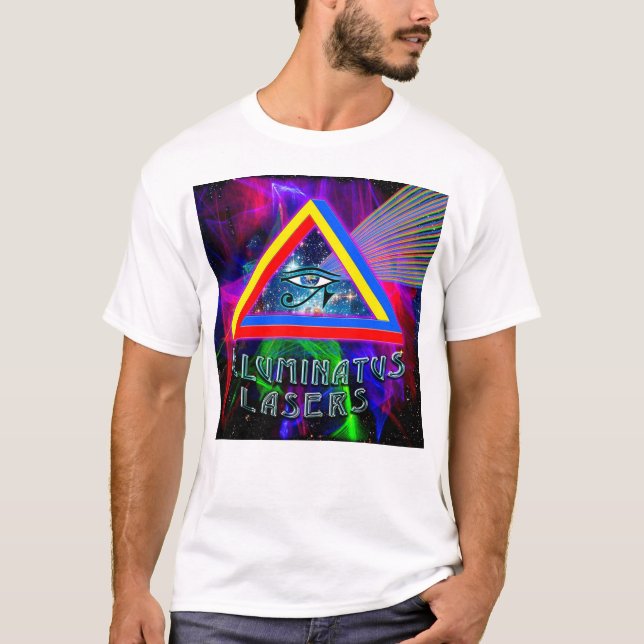 Leuchtmittel-Lasern Logo Weißer T - Shirt (Vorderseite)
