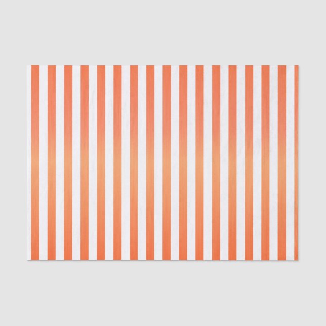 Leuchtorange-und Weiß-Streifen Seidenpapier (Vorderseite)